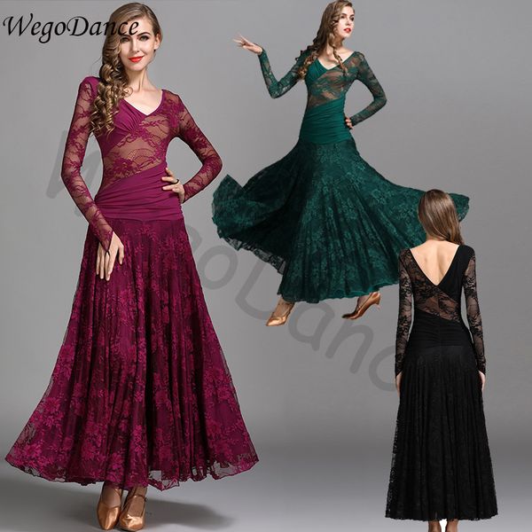 ballroom modern dance lace chiffon dress waltz practice costume women hipping, Black;red
ballroom modern dance lace chiffon dress waltz practice costume women hipping, Black;red