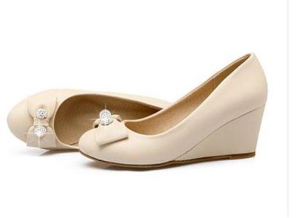 2019 women's shoes in spring and autumn with new style slope heel round head bowknot @2168, Black
2019 women's shoes in spring and autumn with new style slope heel round head bowknot @2168, Black