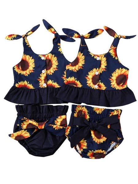 new baby girl summer sunflower print sleeveless + triangle bow shorts 2 pieces set (70/80/90/100, White
new baby girl summer sunflower print sleeveless + triangle bow shorts 2 pieces set (70/80/90/100, White