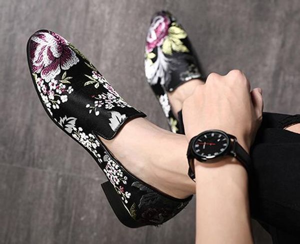 men handmade exquisite embroidery leather shoes colorful business dress shoes elegant man fashion casual flats, Black
men handmade exquisite embroidery leather shoes colorful business dress shoes elegant man fashion casual flats, Black