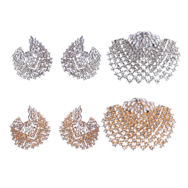 luxury crystals earrings ring statement women rhinestone jewelry set bridal wedding anniversary, Silver
luxury crystals earrings ring statement women rhinestone jewelry set bridal wedding anniversary, Silver