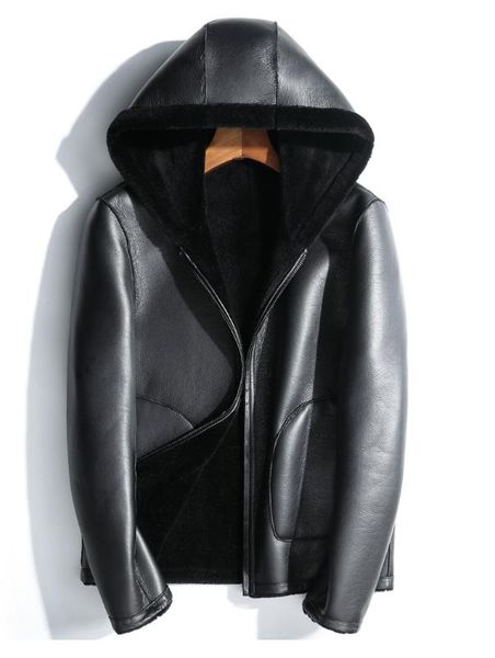 men's leather & faux wool coat autumn 200% winter jacket men real sheep shearling fur coats double-side wear jackets veste homme my2227, Black
men's leather & faux wool coat autumn 200% winter jacket men real sheep shearling fur coats double-side wear jackets veste homme my2227, Black