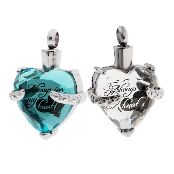 2pieces always in my heart crystal stainless steel cremation pendant jewelry, Silver
2pieces always in my heart crystal stainless steel cremation pendant jewelry, Silver