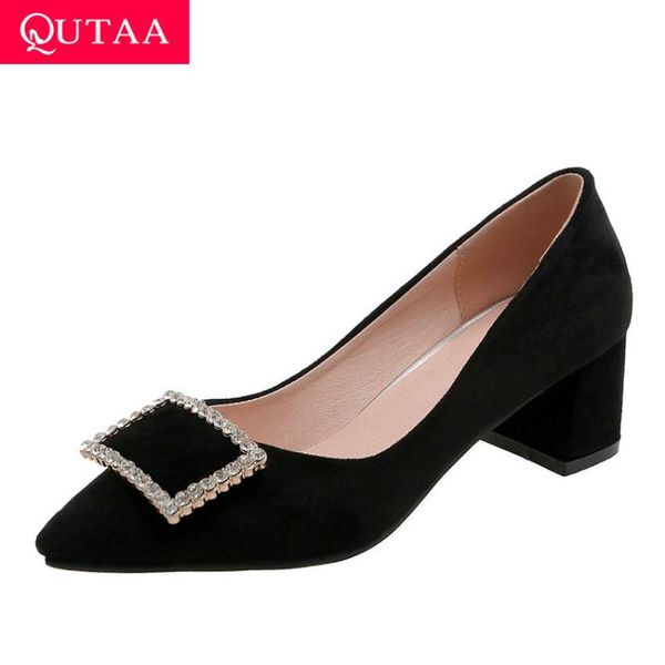 dress shoes qutaa 2021 fashion square high heel shallow women single scrub crystal pointed toe elegant ladies pumps big size 34-43, Black
dress shoes qutaa 2021 fashion square high heel shallow women single scrub crystal pointed toe elegant ladies pumps big size 34-43, Black