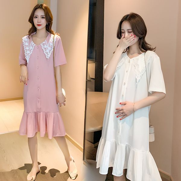 885# maternity dress summer cotton breastfeeding short sleeve loose stylish dress for pregnant women mom, White
885# maternity dress summer cotton breastfeeding short sleeve loose stylish dress for pregnant women mom, White