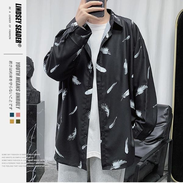 men's shirt vintage fashion hip hop loose shirts harajuku long sleeve curve bottom casual streetwear thin outwear, White;black
men's shirt vintage fashion hip hop loose shirts harajuku long sleeve curve bottom casual streetwear thin outwear, White;black