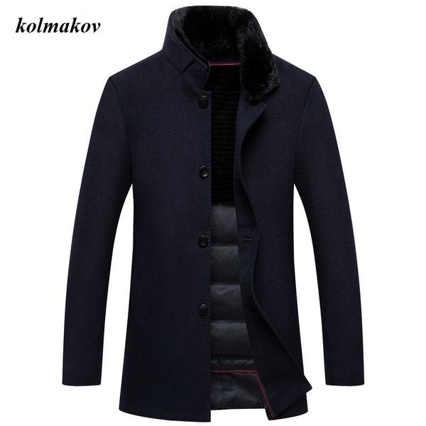 new arrival winter style men boutique woolen coat solid detachable fur collar and liner men's woolen down coat, Black
new arrival winter style men boutique woolen coat solid detachable fur collar and liner men's woolen down coat, Black