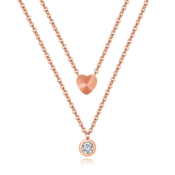 women zirconia double layer chokers necklaces heart necklaces & pendants rose gold stainless steel female jewelry gift gx1348, Silver
women zirconia double layer chokers necklaces heart necklaces & pendants rose gold stainless steel female jewelry gift gx1348, Silver