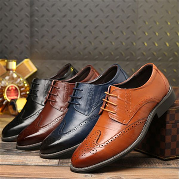 british style mens formal shoes genuine leather oxfords fashion pointed wedding party shoes men flats brogue zapatos, Black
british style mens formal shoes genuine leather oxfords fashion pointed wedding party shoes men flats brogue zapatos, Black