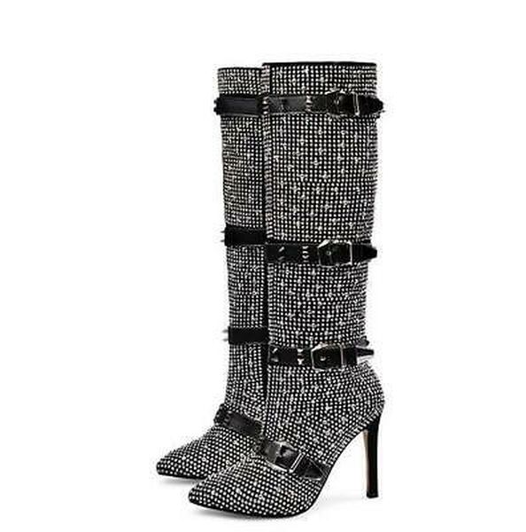 ladiesn stilettos high heel ankle/knee high thigh boots studded rhinestones shoes crystal womens genuine leather belt buckle sz, Black
ladiesn stilettos high heel ankle/knee high thigh boots studded rhinestones shoes crystal womens genuine leather belt buckle sz, Black