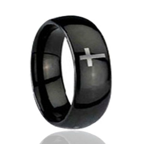 dome polished black tungsten ring wholesales with cross engraved 8mm, Silver
dome polished black tungsten ring wholesales with cross engraved 8mm, Silver