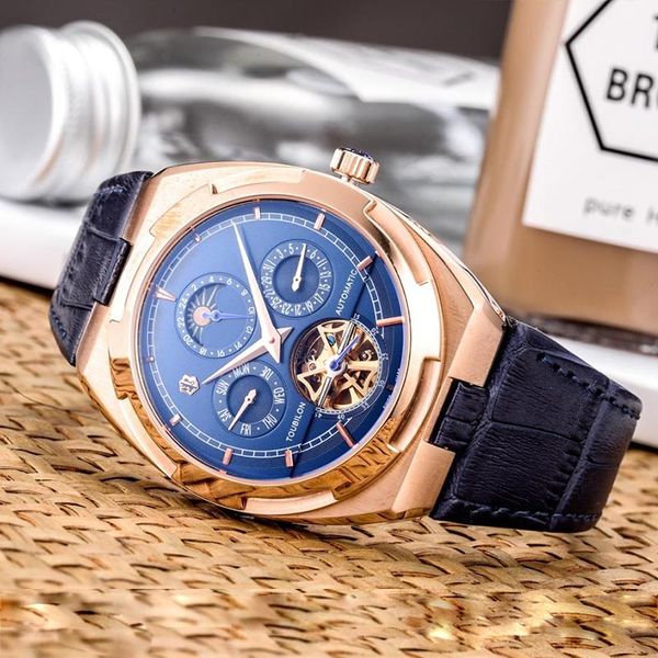 luxury mens watches tourbillon skeleton automatic wristwatches moon phase mechanical gentleman business watch relogio masculino, Slivery;brown
luxury mens watches tourbillon skeleton automatic wristwatches moon phase mechanical gentleman business watch relogio masculino, Slivery;brown