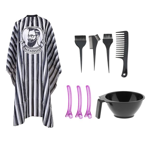barber shop hair color bowl brush comb hair clips anti-static capes set kits 
barber shop hair color bowl brush comb hair clips anti-static capes set kits