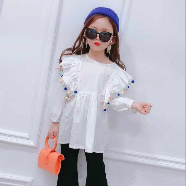 2019 korean style girls ruffles tassel shirt fashion autumn cotton girls blouse 2-7t c161, White;black
2019 korean style girls ruffles tassel shirt fashion autumn cotton girls blouse 2-7t c161, White;black