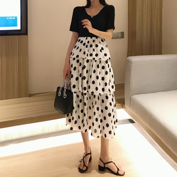 2020 summer women midi dress vintage round neck fake 2pc set elegant ruffle black/white polka dot dress for female vestidos new, Black;gray
2020 summer women midi dress vintage round neck fake 2pc set elegant ruffle black/white polka dot dress for female vestidos new, Black;gray