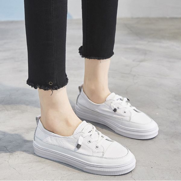 women shoes 2020 new genuine leather platform sneakers for women vulcanize shoes casual fashion white flats femme krasovki y200424, Black
women shoes 2020 new genuine leather platform sneakers for women vulcanize shoes casual fashion white flats femme krasovki y200424, Black