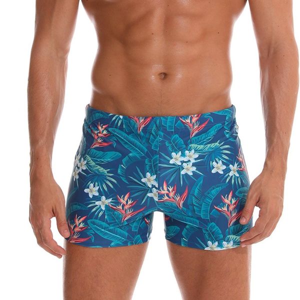 

new men breathable swim trunks pants swimwear shorts slim wear coconut tree printing coconut tree swimming trunks beach pants