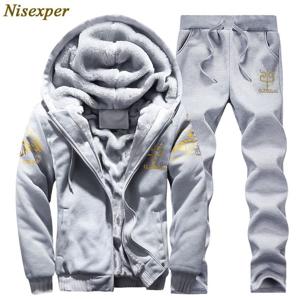 nisexper men's sets 2 pics jacket+pants sportswear sets hooded coat winter mens clothing thicken add velvet sweatshirts, Gray
nisexper men's sets 2 pics jacket+pants sportswear sets hooded coat winter mens clothing thicken add velvet sweatshirts, Gray