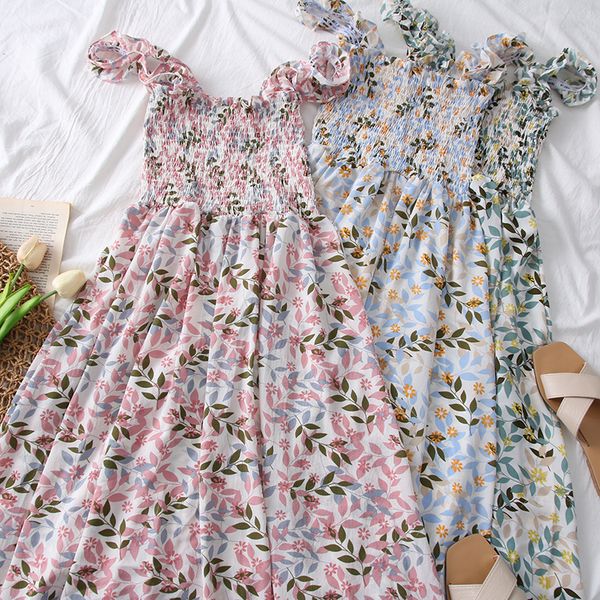 skoonheid floral ruched long dress women casual korean strap flower chiffon party dress summer sleeveless wrinkle print sundress, Black;gray
skoonheid floral ruched long dress women casual korean strap flower chiffon party dress summer sleeveless wrinkle print sundress, Black;gray