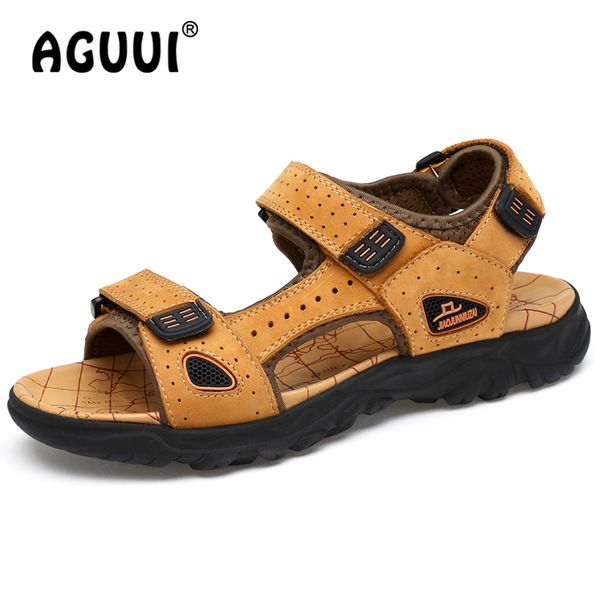 men outdoor sandals summer cow leather beach sandals non-slip water diving wading upstream fisherman shoes size 38-47, Black
men outdoor sandals summer cow leather beach sandals non-slip water diving wading upstream fisherman shoes size 38-47, Black