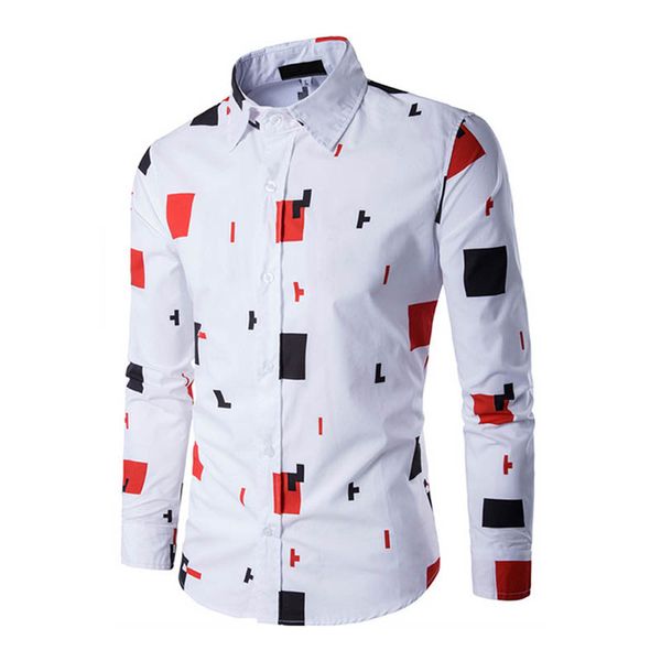 newly men's shirt lapel long sleeve printing casual front button slim for business party fif66, White;black
newly men's shirt lapel long sleeve printing casual front button slim for business party fif66, White;black