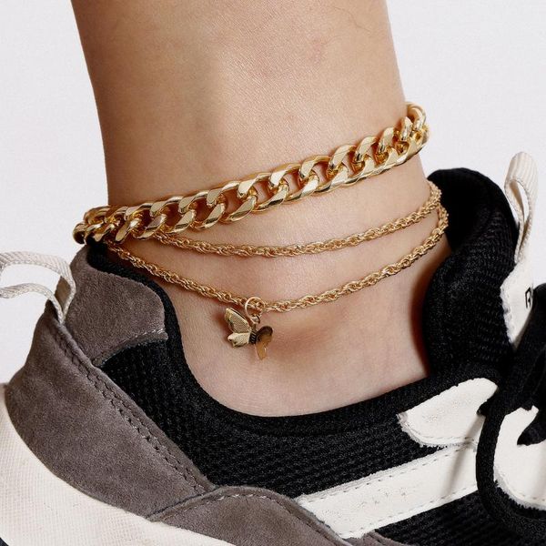 3pcs/set personality gold cuban anklet fine butterfly anklet set sport style summer foot chain jewelry birthday gifts for women, Red;blue
3pcs/set personality gold cuban anklet fine butterfly anklet set sport style summer foot chain jewelry birthday gifts for women, Red;blue