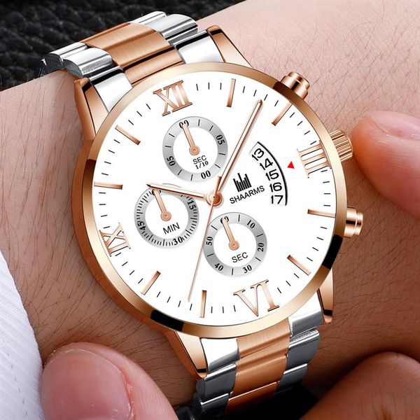 fashion men's sports business watch roman number dial stainless steel band quartz wristwatch male man luxury date clock, Slivery;brown
fashion men's sports business watch roman number dial stainless steel band quartz wristwatch male man luxury date clock, Slivery;brown
