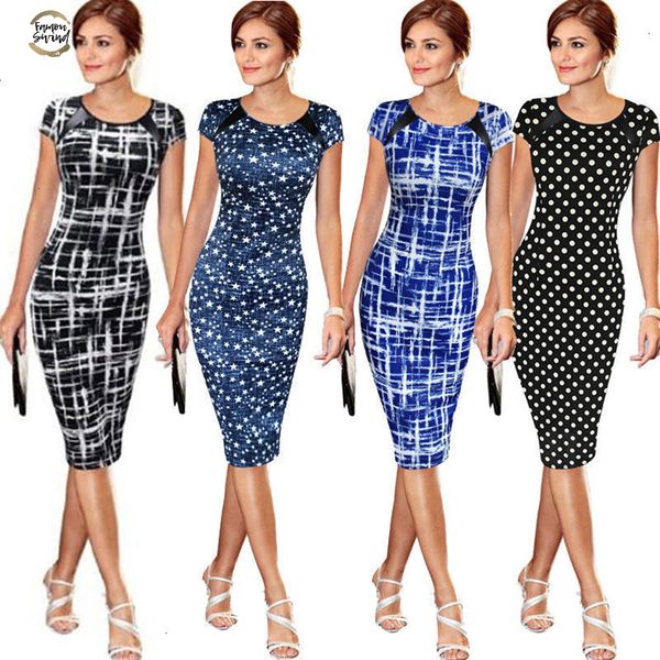 new women pencil dresses short sleeve summer bandage evening party o-neck bodycon slim polka dot dress knee length designer clothes, Black;gray
new women pencil dresses short sleeve summer bandage evening party o-neck bodycon slim polka dot dress knee length designer clothes, Black;gray