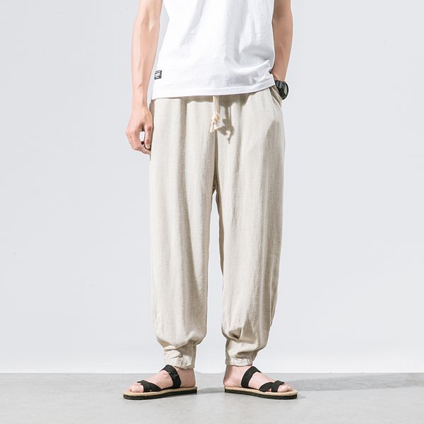 new men's fashion plus size china wind cotton and linen trousers summer loose wide leg pants thin leisure haren pants, Black
new men's fashion plus size china wind cotton and linen trousers summer loose wide leg pants thin leisure haren pants, Black