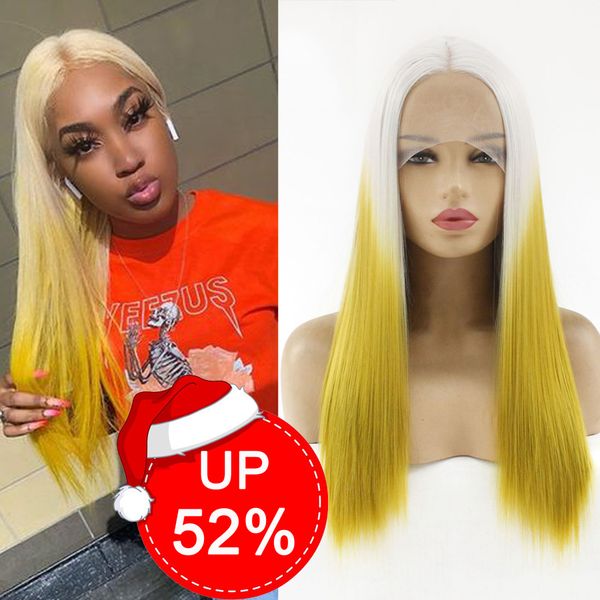 middle part swiss lace front wig straight hair synthetic wigs high temperature fiber synthetic hair ombre yellow color wig cosplay
middle part swiss lace front wig straight hair synthetic wigs high temperature fiber synthetic hair ombre yellow color wig cosplay