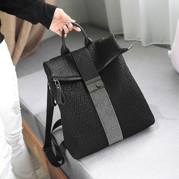 backpack women's new 2019 retro soft face drill women's backpack personality snap recreation package
backpack women's new 2019 retro soft face drill women's backpack personality snap recreation package