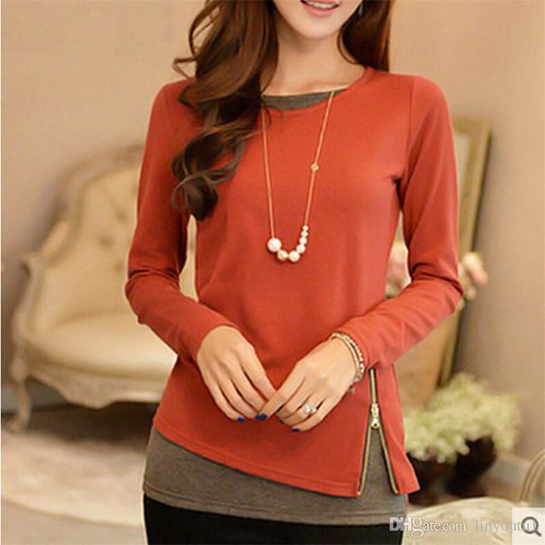women t shirt casual long sleeve zipper fake two pieces tee shirt fashion ladies tunic plus size 5xl, White
women t shirt casual long sleeve zipper fake two pieces tee shirt fashion ladies tunic plus size 5xl, White