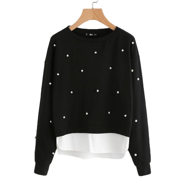 sweatshirt women pearl beading 2 in 1 sweatshirt autumn women sweatshirt black long sleeve elegant pullovers
sweatshirt women pearl beading 2 in 1 sweatshirt autumn women sweatshirt black long sleeve elegant pullovers