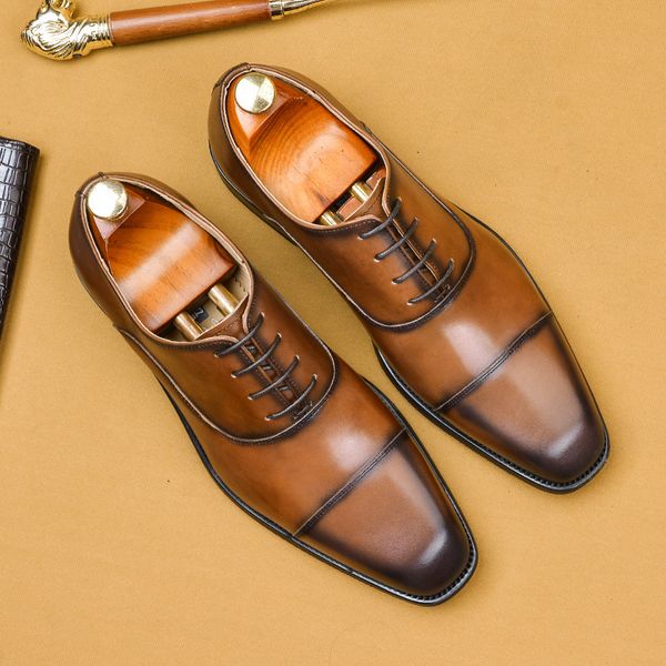 dress shoes -selling british three-joint men's business square toe goodyear handmade male, Black
dress shoes -selling british three-joint men's business square toe goodyear handmade male, Black