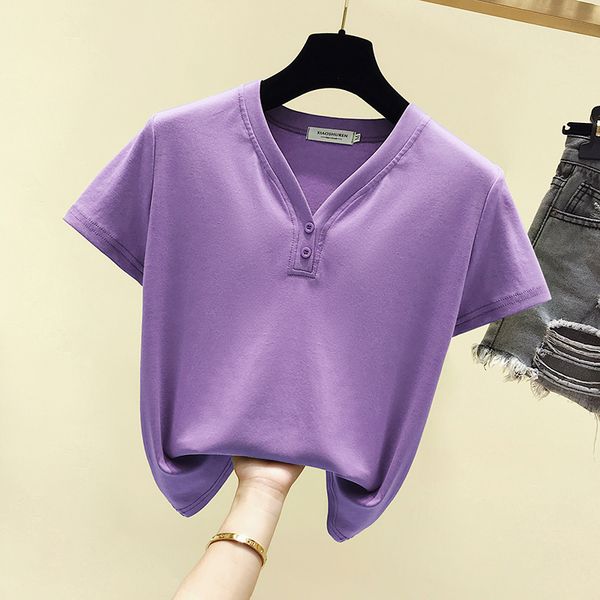 women's t-shirt gkfnmt v-neck t shirt women tshirt female 2021 summer woman korean fashion clothing purple tee femme, White
women's t-shirt gkfnmt v-neck t shirt women tshirt female 2021 summer woman korean fashion clothing purple tee femme, White