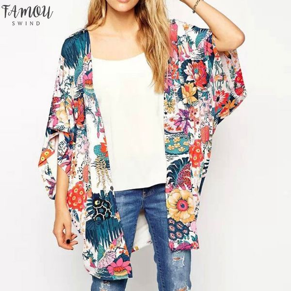 womens clothing women arrival floral loose shawl kimono cardigan boho chiffon beach holiday blouse, White
womens clothing women arrival floral loose shawl kimono cardigan boho chiffon beach holiday blouse, White