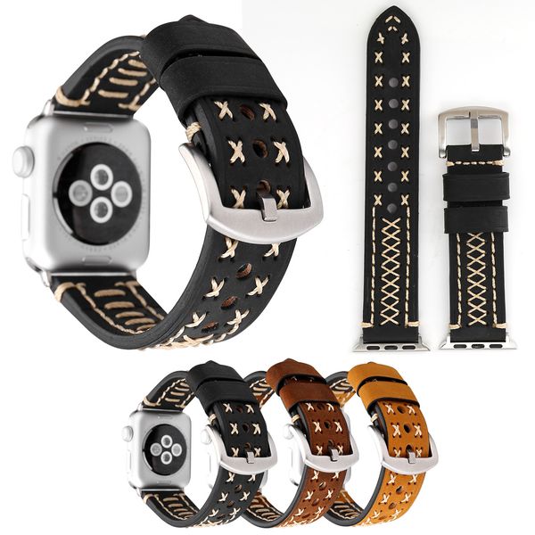 for apple watch bands wristband smart straps 38/40mm 42/44mm designer sport wristband handmade thread leather belt replacements iwatch 54321, Black;brown
for apple watch bands wristband smart straps 38/40mm 42/44mm designer sport wristband handmade thread leather belt replacements iwatch 54321, Black;brown