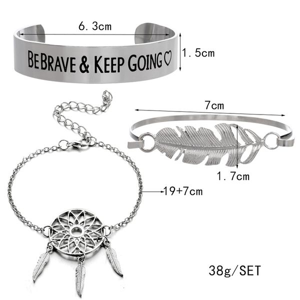 bracelets sets vintage big metal women letters bebrave keep gping bangles jewelry gift dreamcatcher bracelet set, Golden
bracelets sets vintage big metal women letters bebrave keep gping bangles jewelry gift dreamcatcher bracelet set, Golden