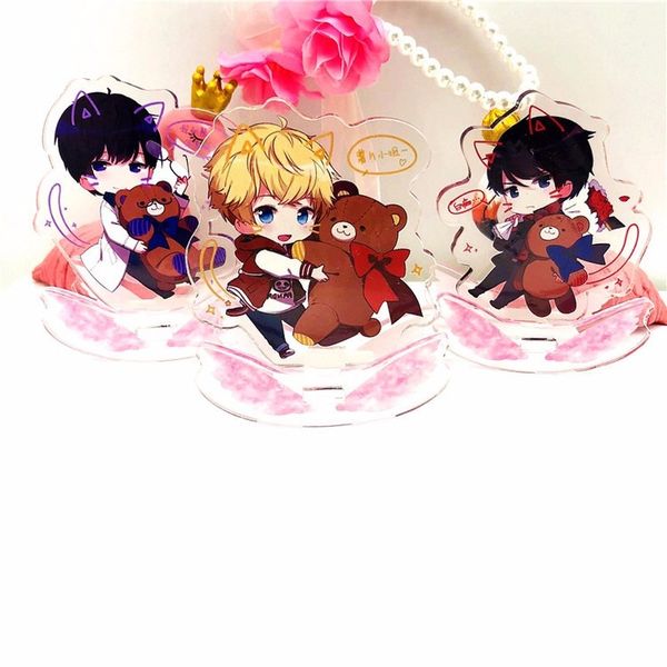 

love and producer key chain cartoon anime lucien gavin victor zhou qiluo acrylic keychain key ring pendant jewelry accessories, Silver