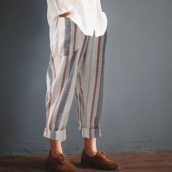 striped cotton high waist women's harem pants plus size 5xl loose trousers for women 2020 summer spring vinage women pantlaton, Black;white
striped cotton high waist women's harem pants plus size 5xl loose trousers for women 2020 summer spring vinage women pantlaton, Black;white