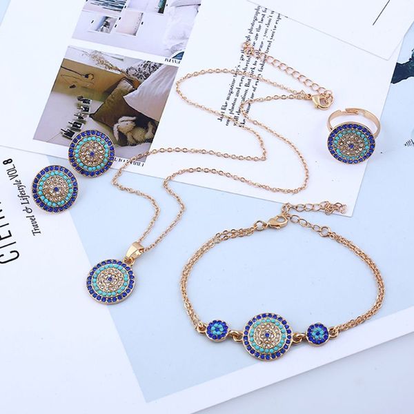 fashion blue cubic zirconia evil eye tennis bracelets necklace ring earrings jewelry set for women, Silver
fashion blue cubic zirconia evil eye tennis bracelets necklace ring earrings jewelry set for women, Silver