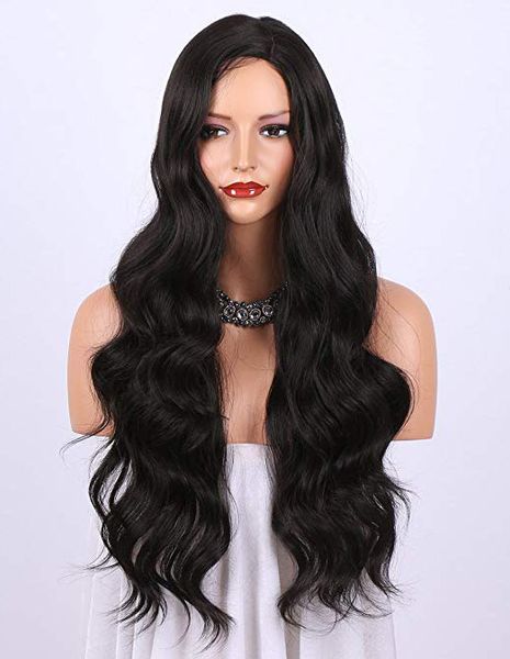 2019 dark brown synthetic wigs for women - natural looking long wavy right side parting none lace heat resistant replacement wig 24 inches, Black
2019 dark brown synthetic wigs for women - natural looking long wavy right side parting none lace heat resistant replacement wig 24 inches, Black