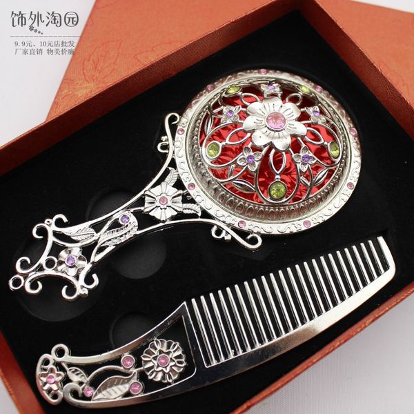 portable bronze openwork metal mirror with a comb personality hollow handle wedding gift to friend alloy cosmetic mirror
portable bronze openwork metal mirror with a comb personality hollow handle wedding gift to friend alloy cosmetic mirror