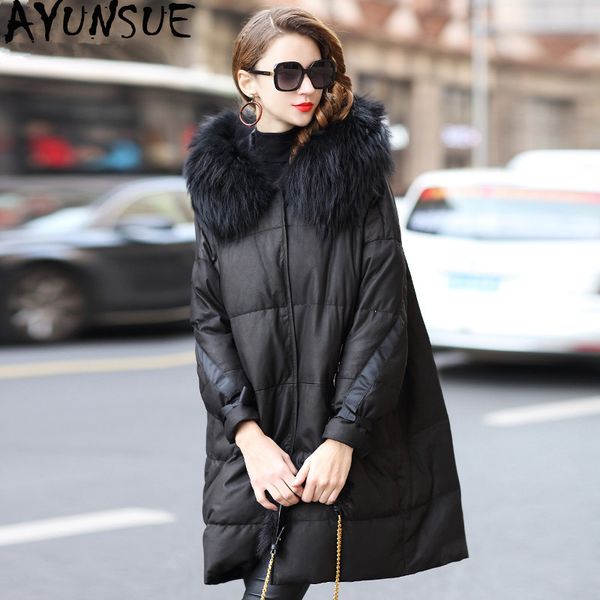 ayunsue 100% real sheepskin coat female raccoon fur collar down jackets 2019 winter jacket women long genuine leather jacket my, Black
ayunsue 100% real sheepskin coat female raccoon fur collar down jackets 2019 winter jacket women long genuine leather jacket my, Black