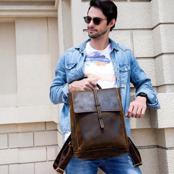 designer-johnature 2019 new vintage crazy horse leather men lapbackpack waterproof wear resistant large capacity leisure travel bags 
designer-johnature 2019 new vintage crazy horse leather men lapbackpack waterproof wear resistant large capacity leisure travel bags