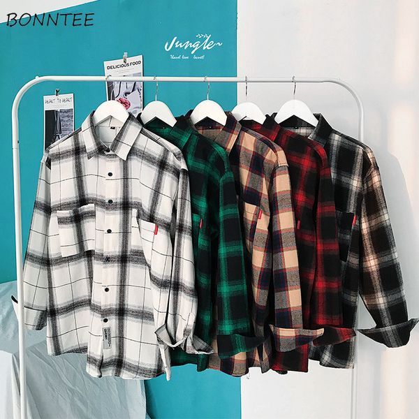 men shirts plaid long sleeve korean style plus size 5xl loose outwear new leisure chic simple all-match mens harajuku couples, White;black
men shirts plaid long sleeve korean style plus size 5xl loose outwear new leisure chic simple all-match mens harajuku couples, White;black