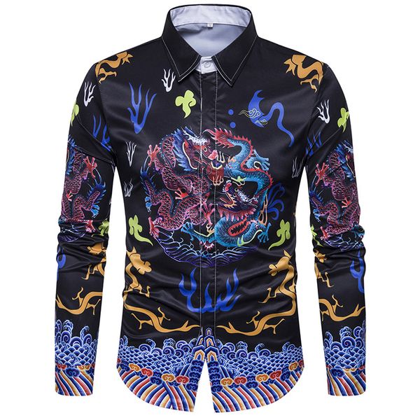 mens dress shirts 2019 autumn new stylish dragon print shirt men casual social business long sleeve shirt brand camisa masculina, White;black
mens dress shirts 2019 autumn new stylish dragon print shirt men casual social business long sleeve shirt brand camisa masculina, White;black