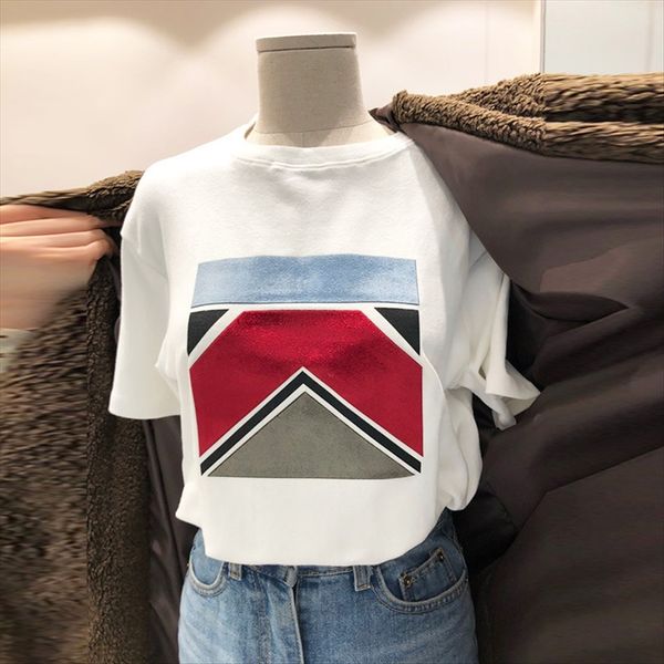 east gate pullover t- women's wear 2020 geometric suede base shirt pullover short-sleeved t-shirt women's top, White
east gate pullover t- women's wear 2020 geometric suede base shirt pullover short-sleeved t-shirt women's top, White