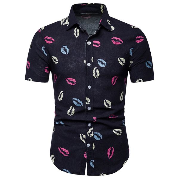 2019 summer new large size male shirt -4xl 5xl male casual lip print short sleeve shirt hawaii dress shirt men's clothing, White;black
2019 summer new large size male shirt -4xl 5xl male casual lip print short sleeve shirt hawaii dress shirt men's clothing, White;black