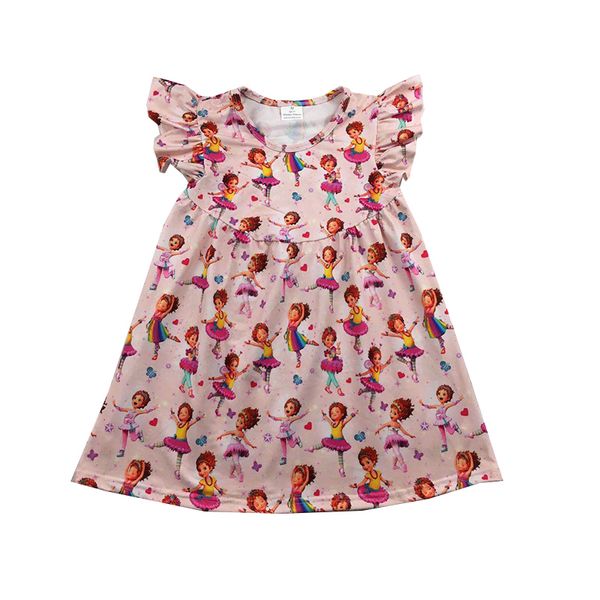 child baby dress model cartoon pattern dress kids clothing, Red;yellow